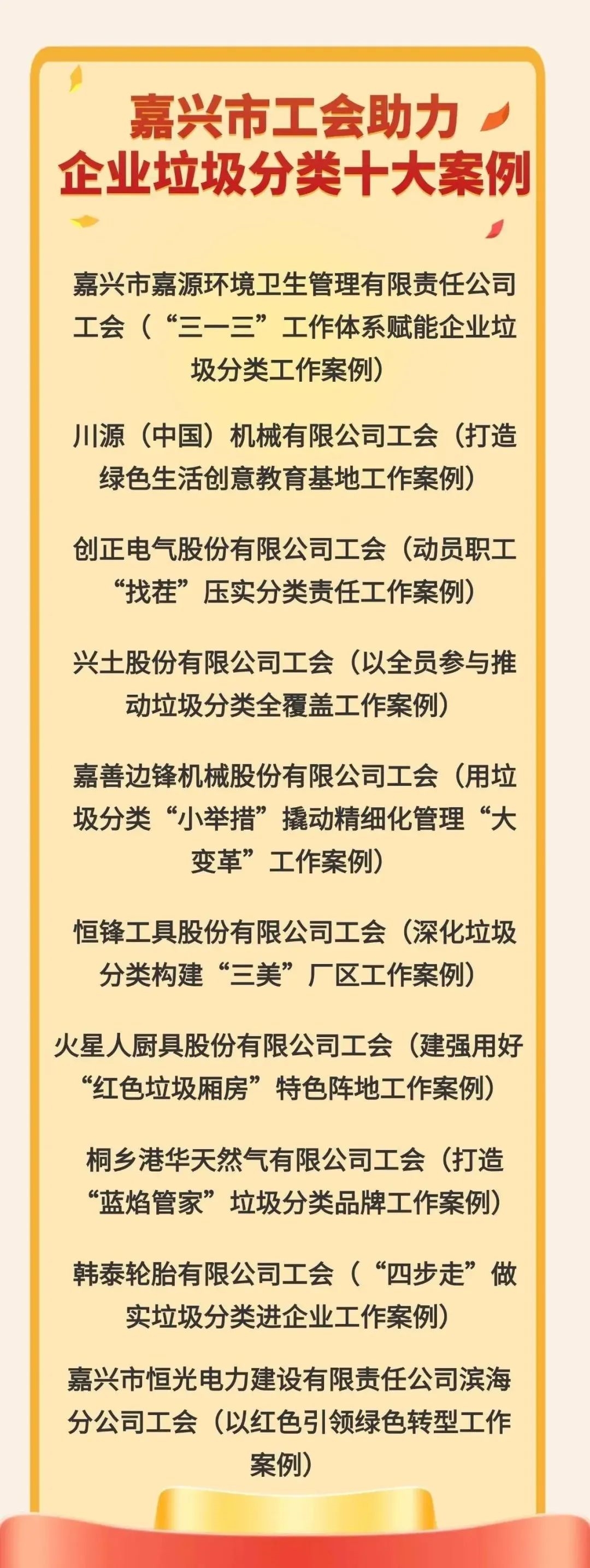 嘉興市工會(huì)助力企業(yè)垃圾分類十大案例及IP發(fā)布會(huì)在川源舉辦
