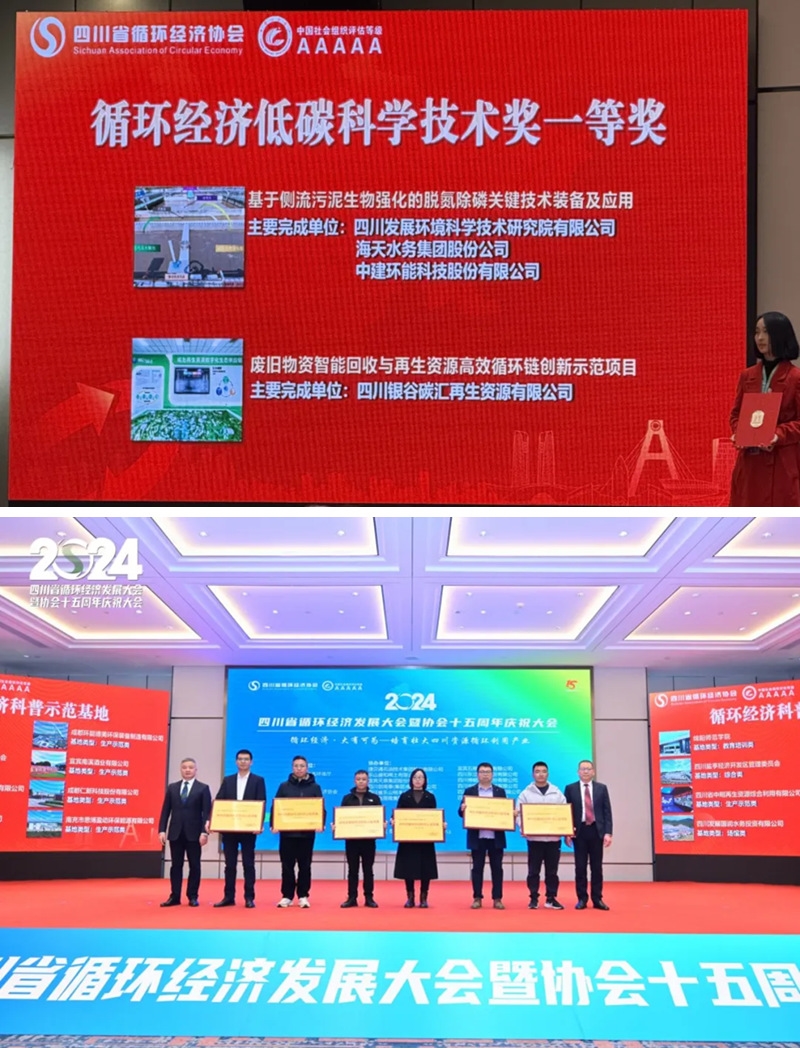 【高質(zhì)量發(fā)展】中建環(huán)能獲兩項四川省循環(huán)經(jīng)濟(jì)發(fā)展獎項