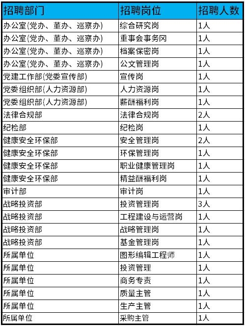 需要多名主管！中國資源循環(huán)集團綠色投資有限公司面向社會公開招聘公告